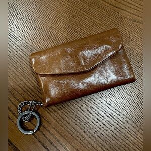 HOBO Zip Wallet - Cognac Leather